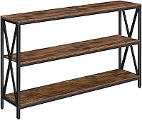 Vista 1 de 55" Sofa Table, Industrial Console Table, 3-Tier Narrow Side Table with Open Shelves, Foyer Table for Entryway, Hallway, Kitchen, Living Room and