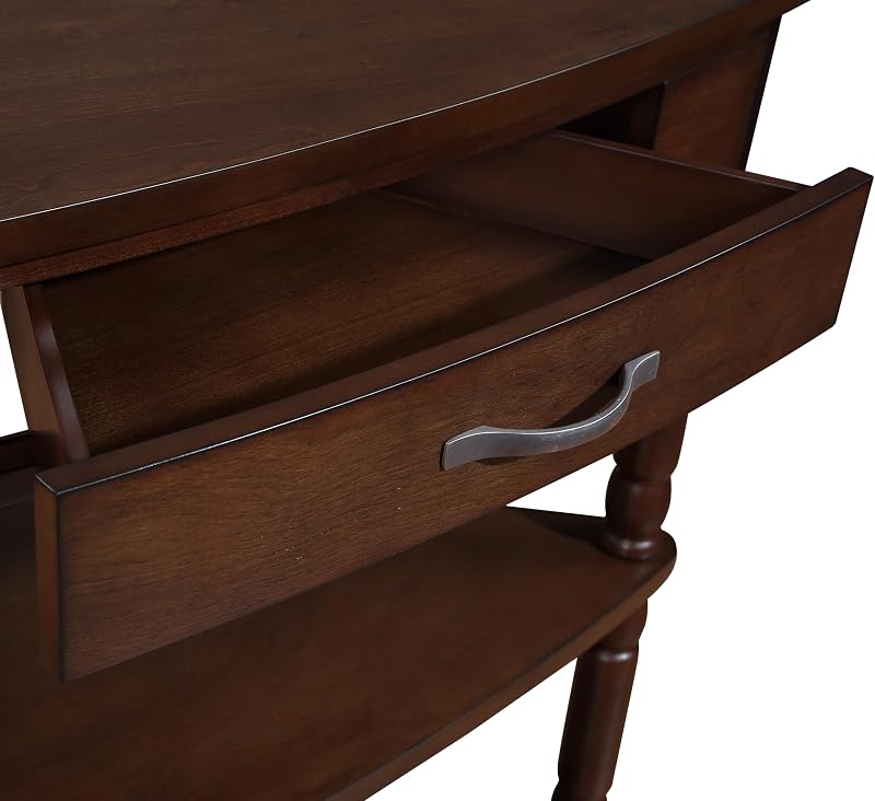Knocbel Corner Table for Small Spaces, Triangle Side Table TV Stand with Small Drawer and Storage Shelves, Easy Assembly (Light Espresso) image 6
