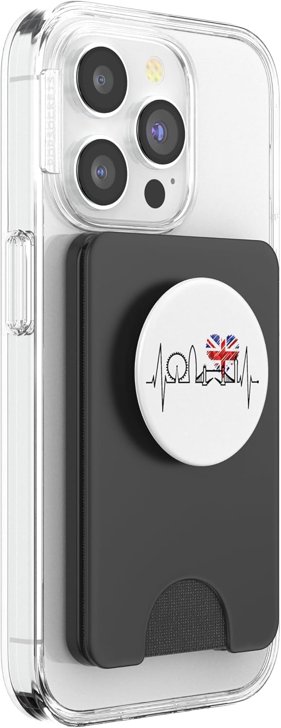 London Skyline Heartbeat Union Jack Men Women I Love London PopSockets PopWallet for MagSafe