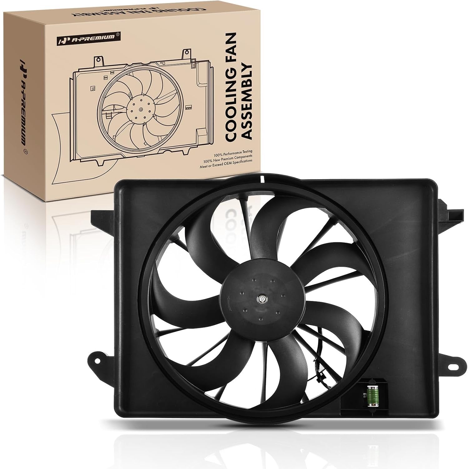 A-Premium Engine Radiator Cooling Fan Assembly Compatible with Select Dodge & Chrysler Models - Charger 2009-2020, Challenger 2009-2019, 300 2009-2019 - Replace# CF13063