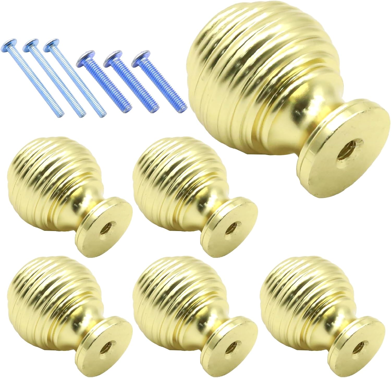 VIKKSAER 10 Pcs Cabinets Hardware Knobs Aluminium Handles for Cabinets Drawers Dressers (Champion Bronze), Knurled Cabinet Knobs (6 pcs)