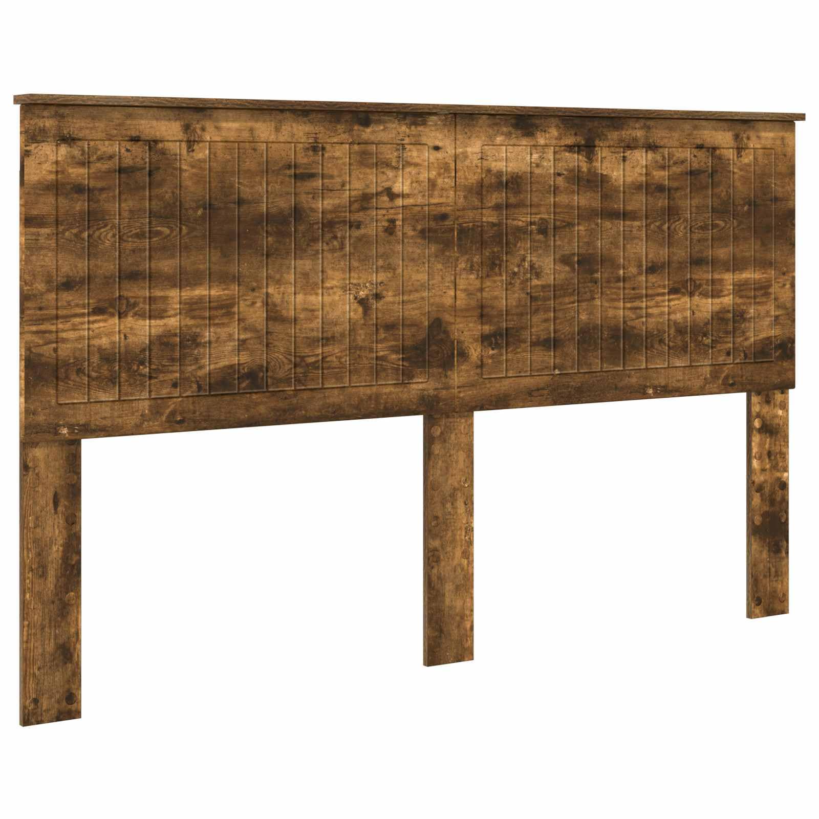 Testiera per letto da 160 cm, in legno di rovere affumicato