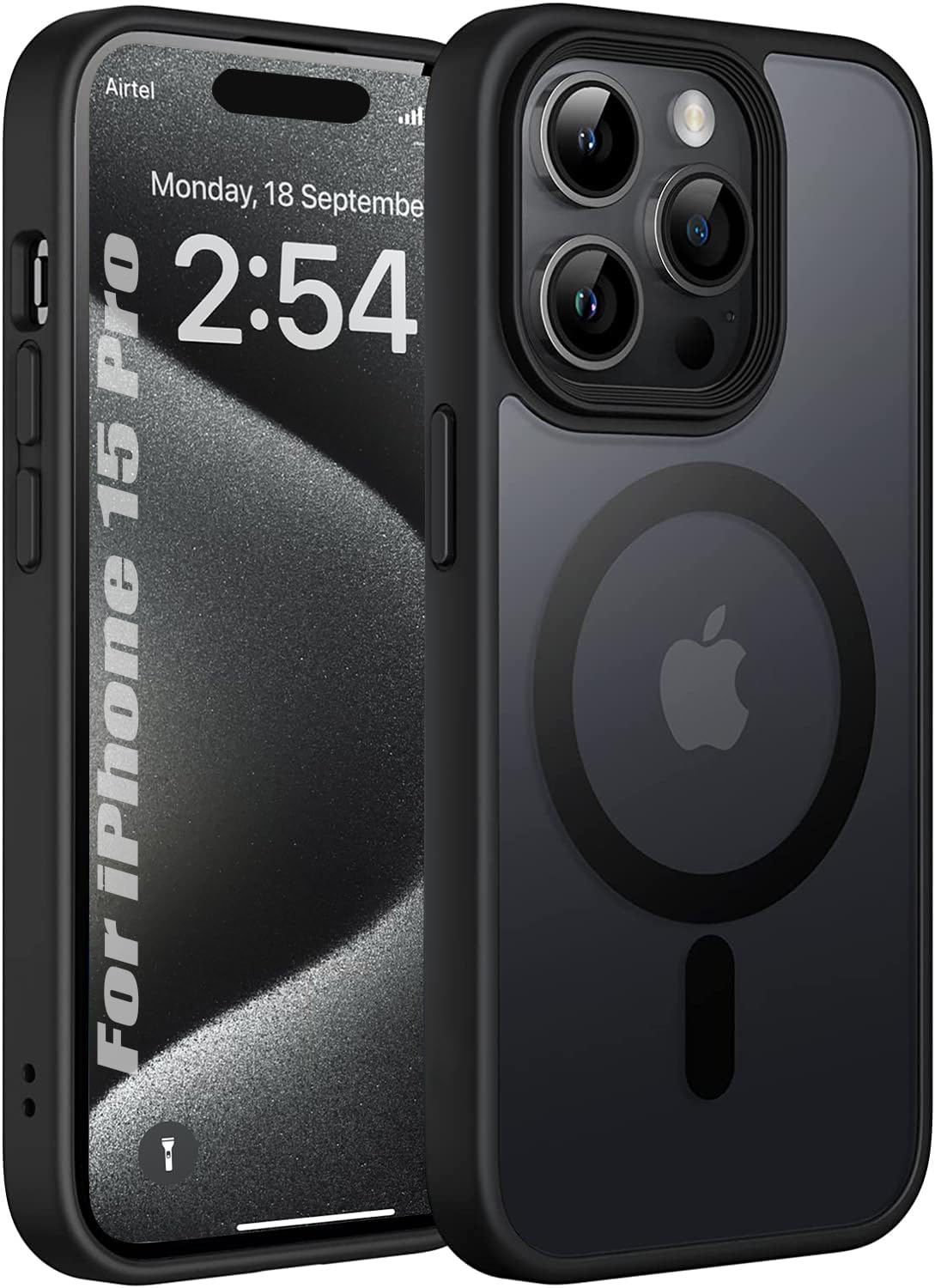 Enflamo Polycarbonate Matte Back Cover Case Compatible with Mag Designed for iPhone 15 Pro | Ultra Hybrid Safe Camera Bump Protection (Black) (B0CPBM693B) Amazon Price History, Amazon Price Tracker