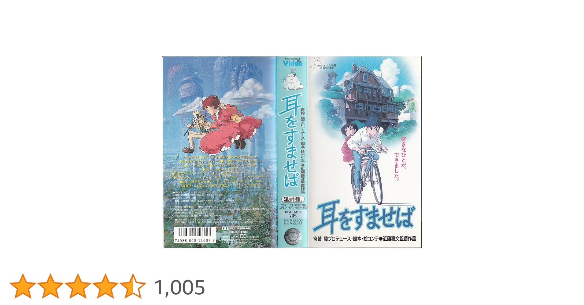 Amazon.co.jp: 耳をすませば [VHS] (1995) 原作:柊あおい 監督:近藤