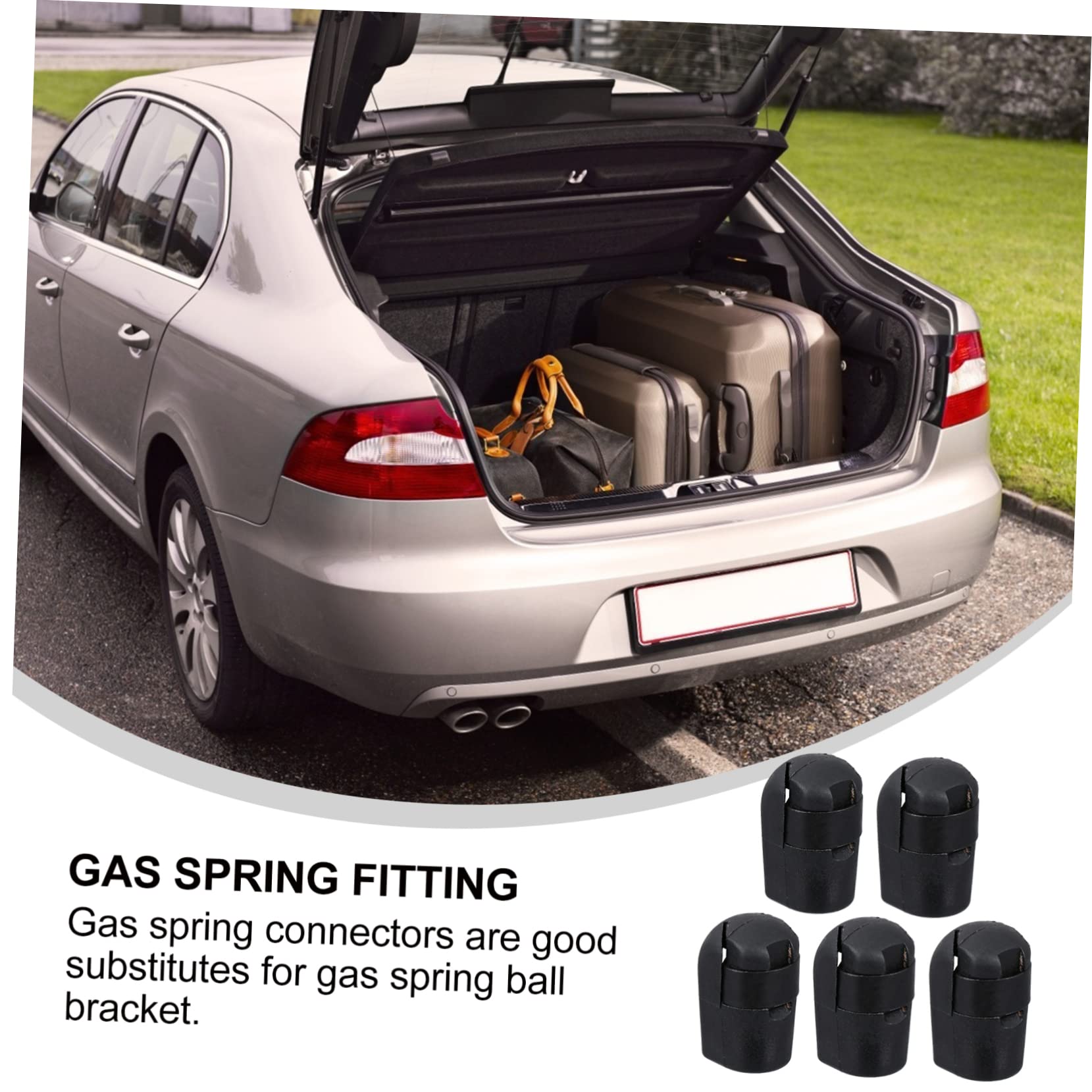 OUNONA 5pcs Gas Spring Connector Gas Spring Accessory Connector for Gas Spring Car Accesories Car Acessories Gas Spring Fitting Gas Spring Adapter Gas Spring End Fitting Plastic Black