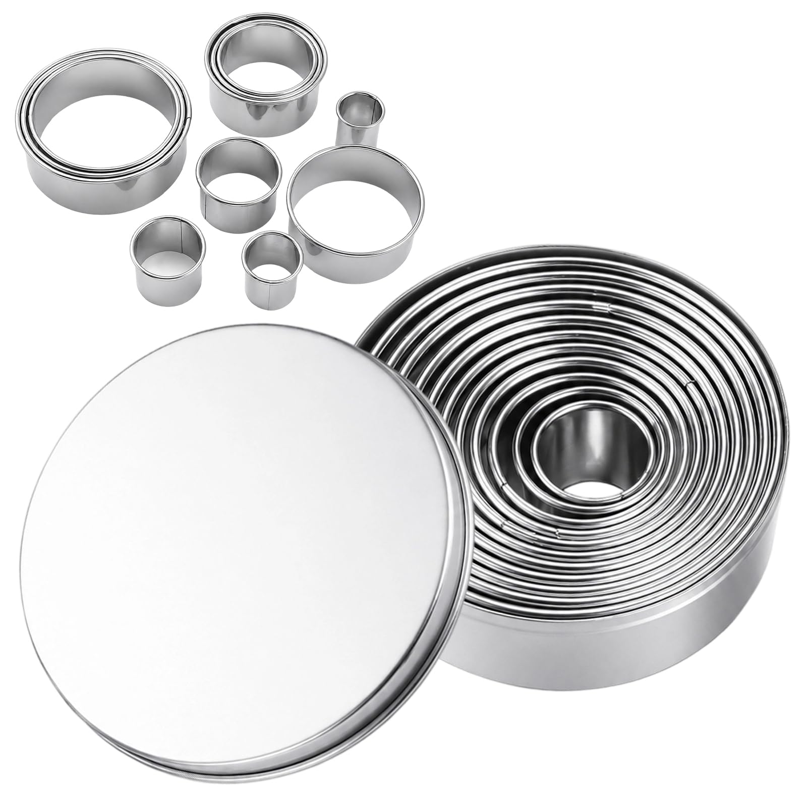11 Pcs Pastry Cutter Set, Round Cookie Cutter Set