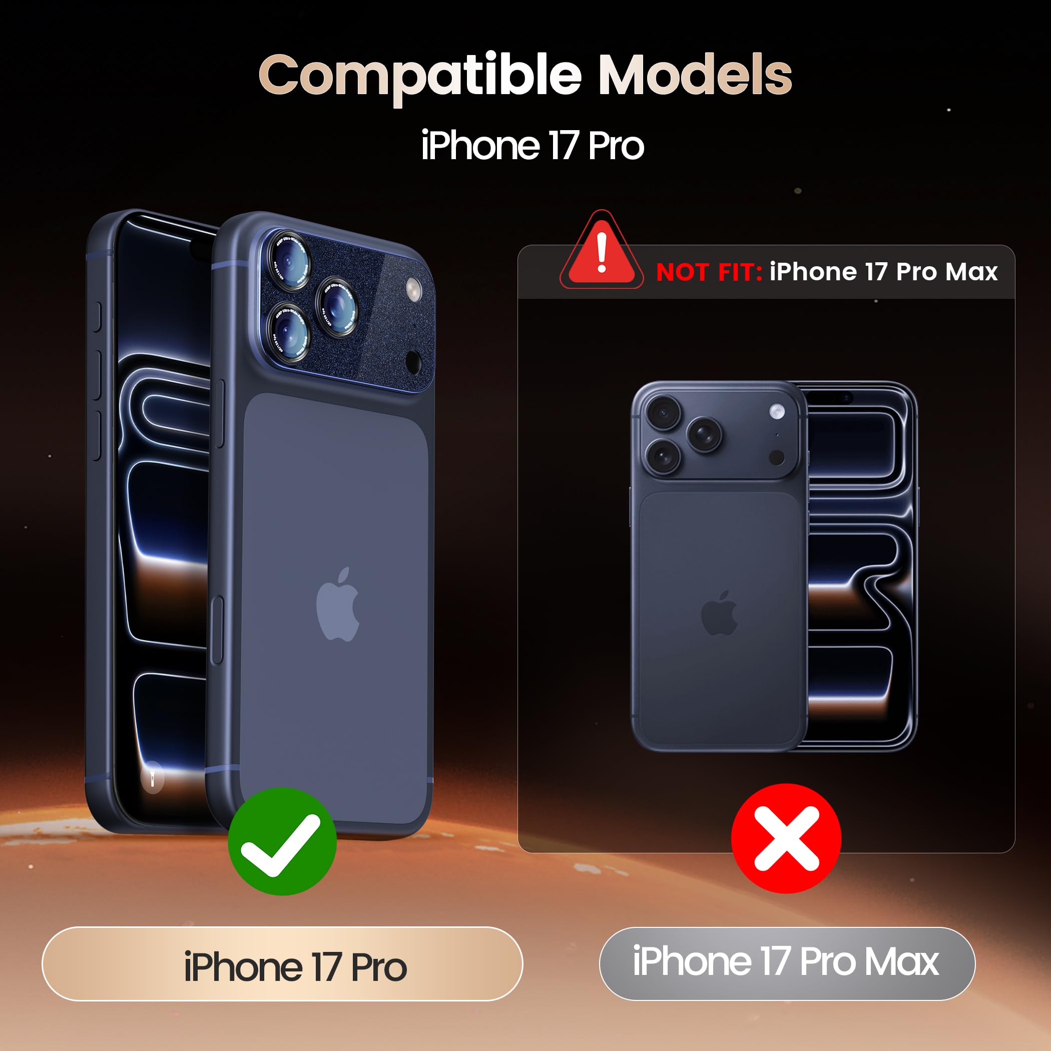 für iPhone 17 Pro Kameraschutz, Anti-Kratzer Kamera Schutz Einteiliges 9H Panzer Schutz Glas, Ultra HD Klar Kamera Schutzfolie für iPhone 17 Pro