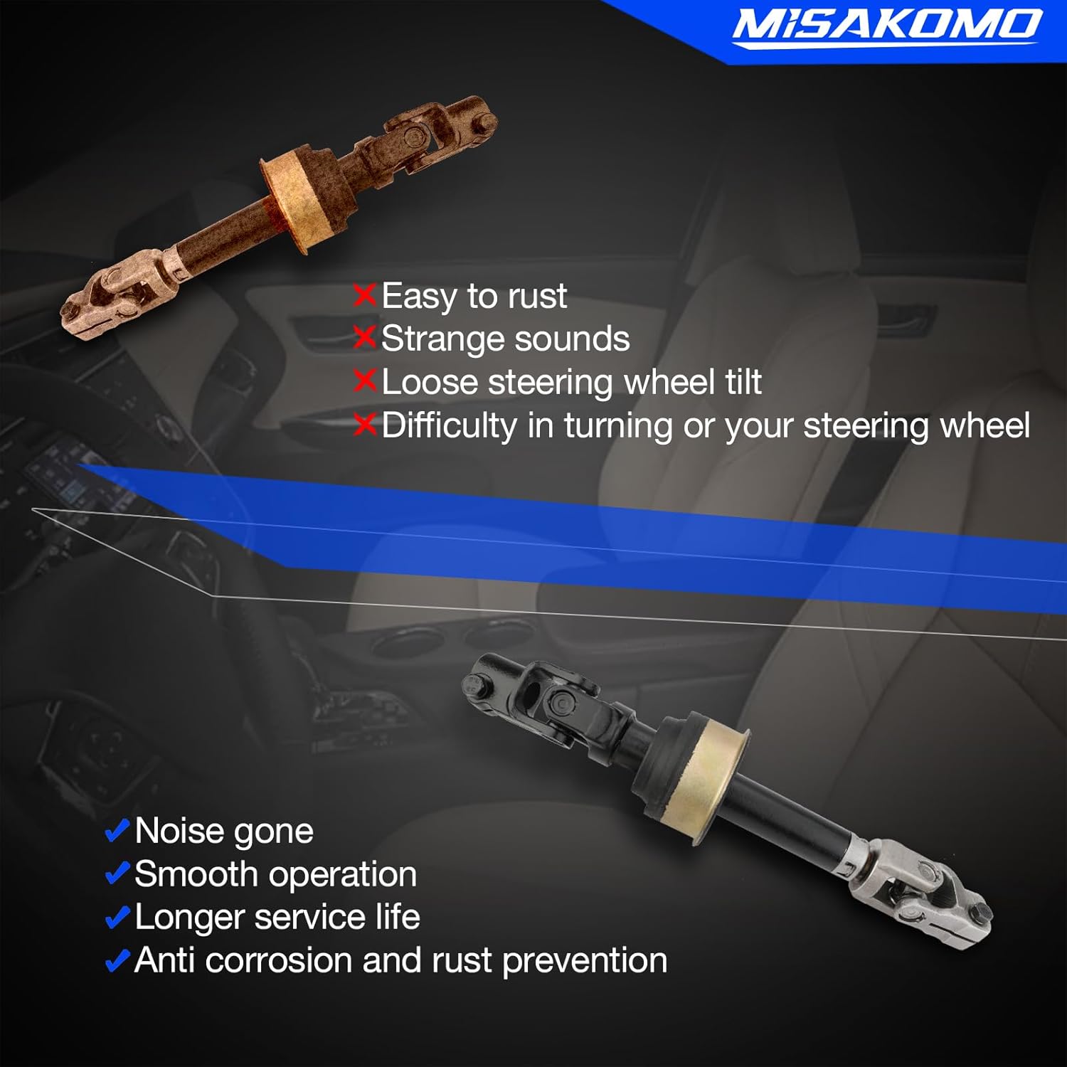 Intermediate Steering Column Shaft Compatible with 2012-2019 Toyota Camry 2.5L 3.5L, 2013-2019 Toyota Avalon 2.5L 3.5L, Replace OE# 425-453 425453 45220-06150