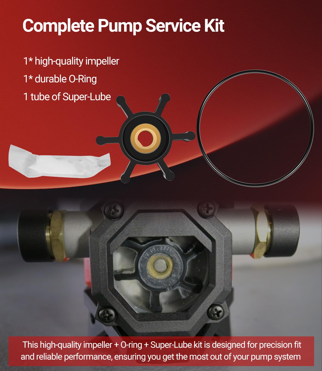 Brass Core Impeller With O-Ring Kit – Compatible With Milwaukee M18 Transfer Pumps, Replacement Part 49-16-2771, 2" Diameter