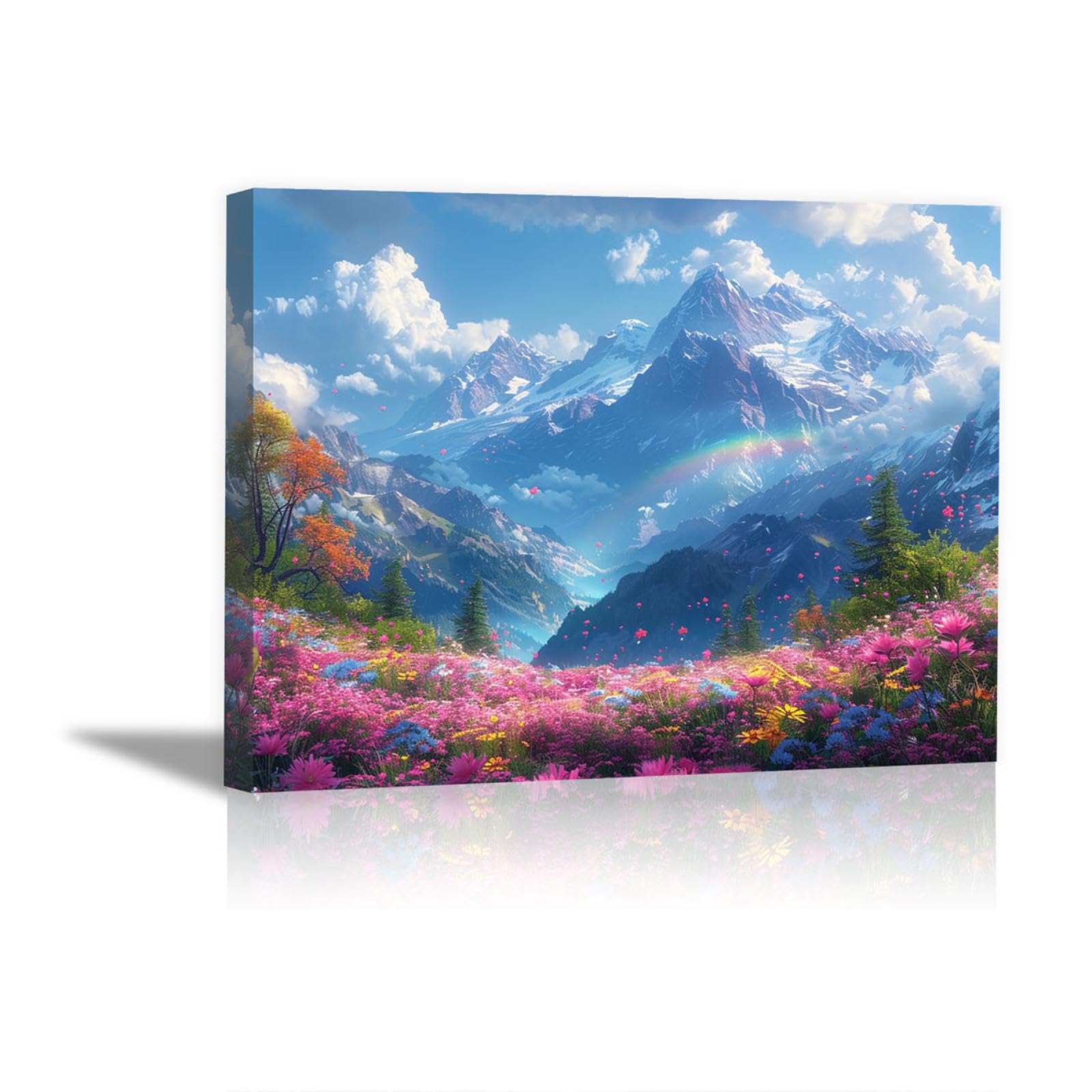 Amazon.co.jp: ETKIN 山の絵 玄関 花の雲の風景 アートパネル