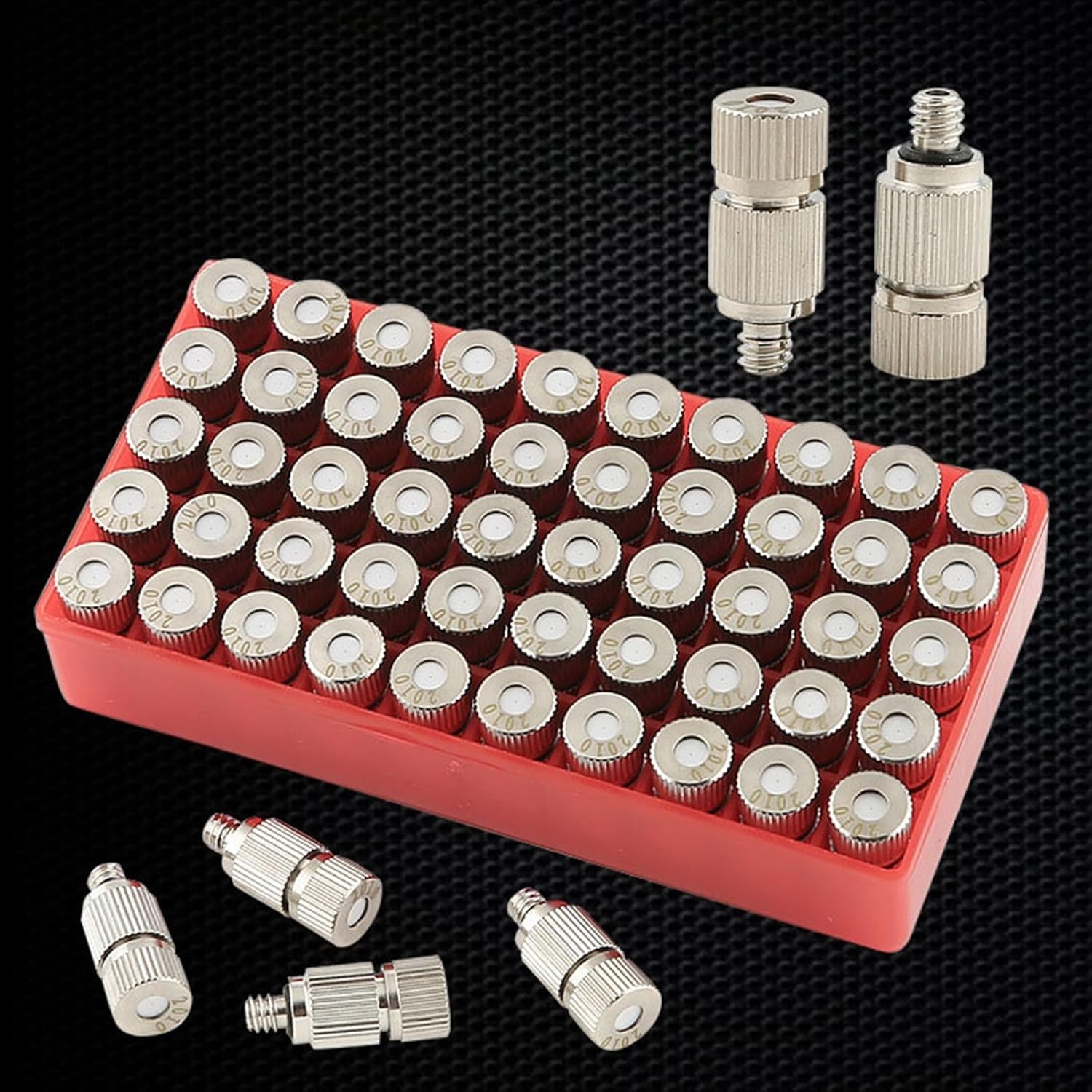 High Pressure Atomizer Nozzle for Outdoor Cooling System, Mister Nozzle Fog Nozzles for Garden, Landscaping, 10/24 UNC(80pcs,0.6mm)