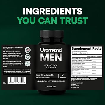 Men's Advanced Prostate Support with Pumpkin Seed | Saw Palmetto | Stinging Nettle | Turmeric | 6-in-1 Formula | DHT Blocker | Urinary Health | Gluten & Sugar Free | Made in USA | 60 Capsules
