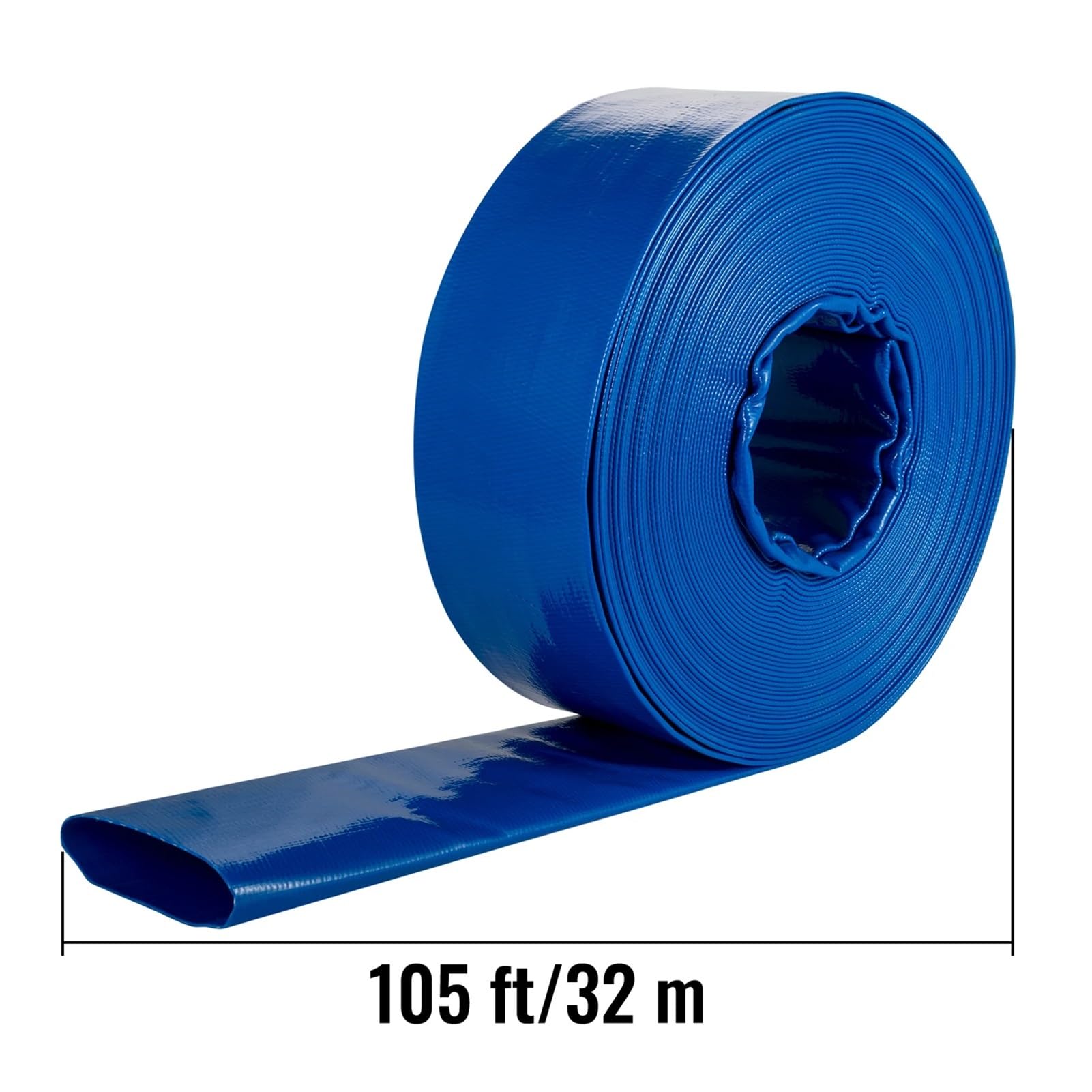 Manguera de Descarga, Manguera Plana, retrolavado, Abrazadera for Manguera de Drenaje, Herramientas de Limpieza de Piscinas(3x100 in)