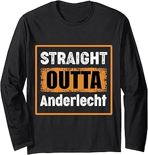 Straight Outta Anderlecht Belgium Retro Distressed Vintage Long Sleeve T-Shirt