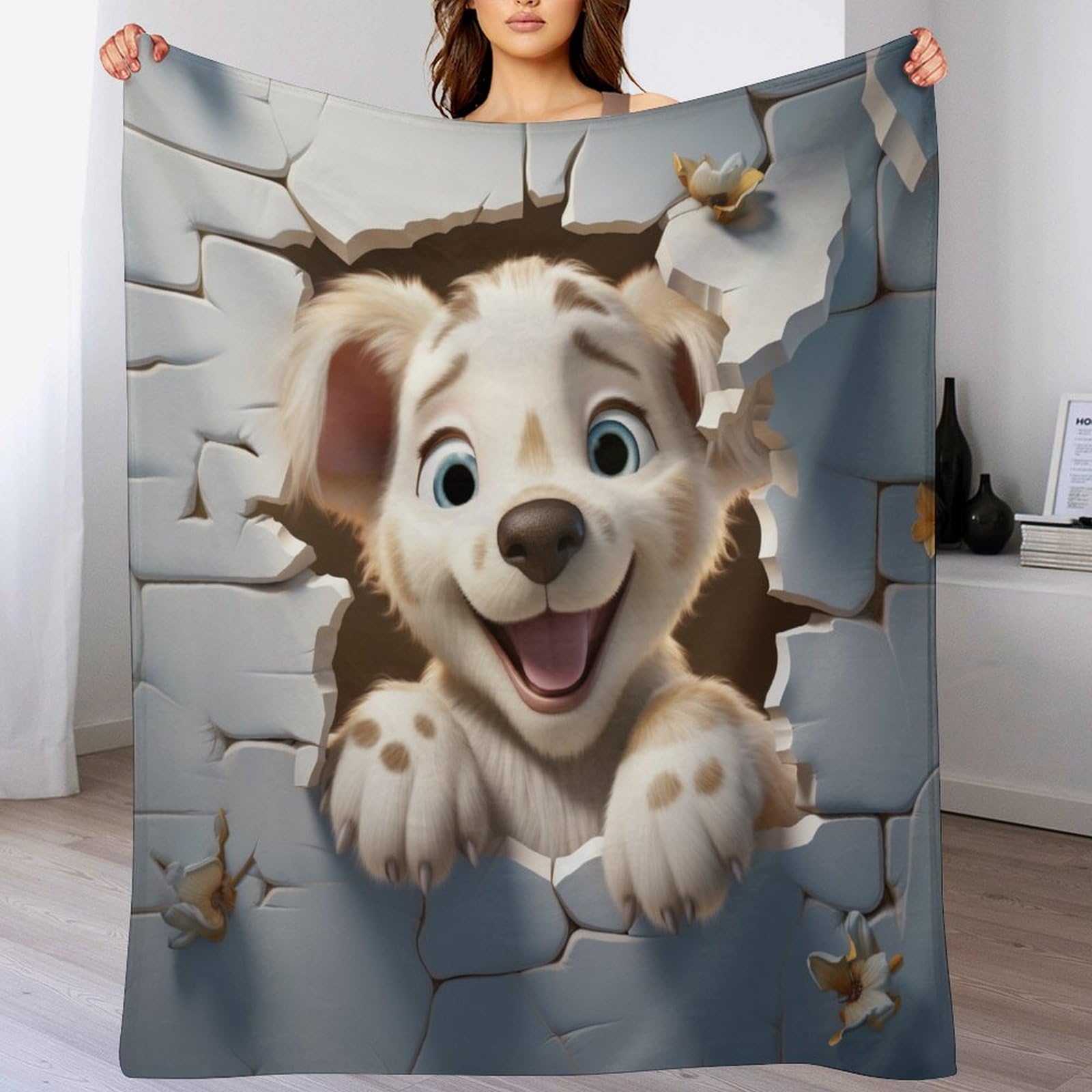 Couverture chien en flannel légère pour décorer chaleureusement votre canapé