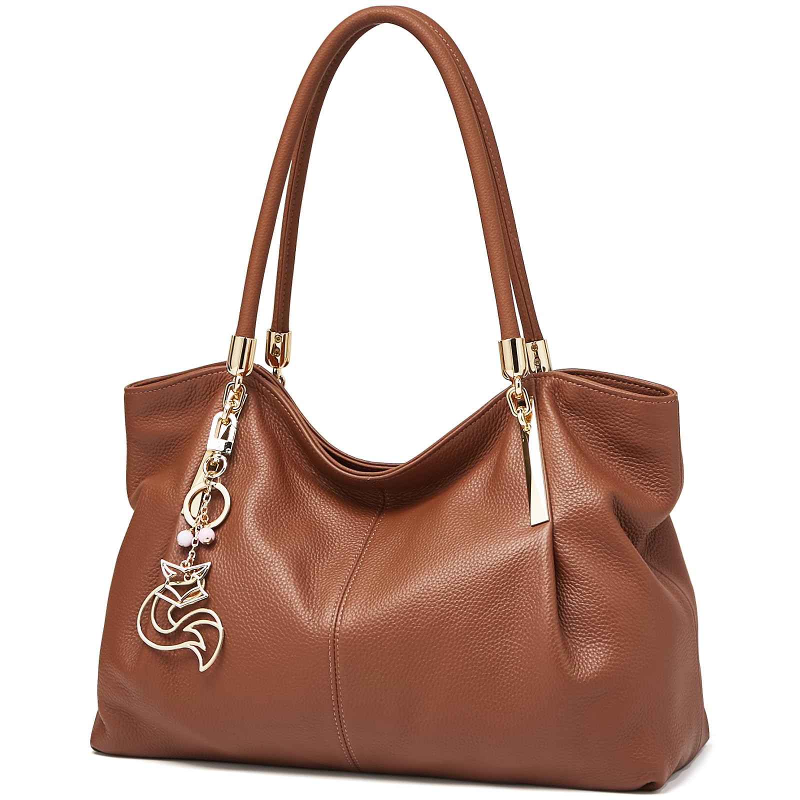 FOXLOVER Large Capacity Genuine Leather Tote Bag for Women Designer Handbags Shoulder Big Purses Minimalist