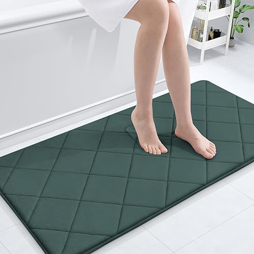 Miniatura 211 de OLANLY Tapete de baño de espuma viscoelástica de 24 x 16 pulgadas, ultra suave y absorbente, lavable a máquina, cómodo tapete de baño para suelo de
