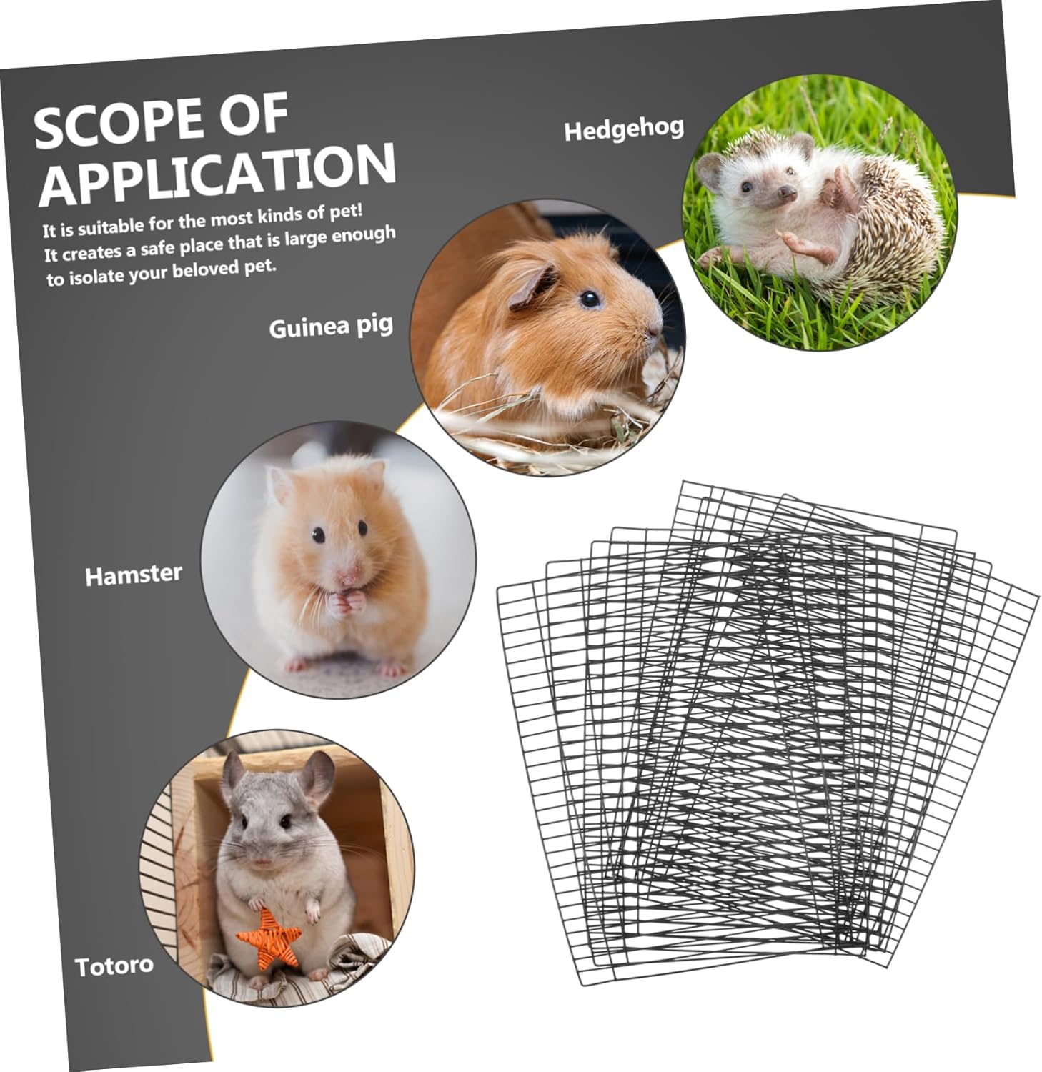 HEMOTON 8pcs Thickened Small Pet Playpen Metal Pet Fence Indoor Hamster Playpen Exercise Security Cage for Dogs