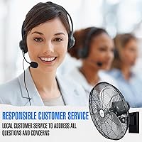 Vista 6 de iLiving Ventilador de pared oscilante de alta velocidad para exteriores de 20 pulgadas con motor resistente a la intemperie de 4750 CFM, ajuste