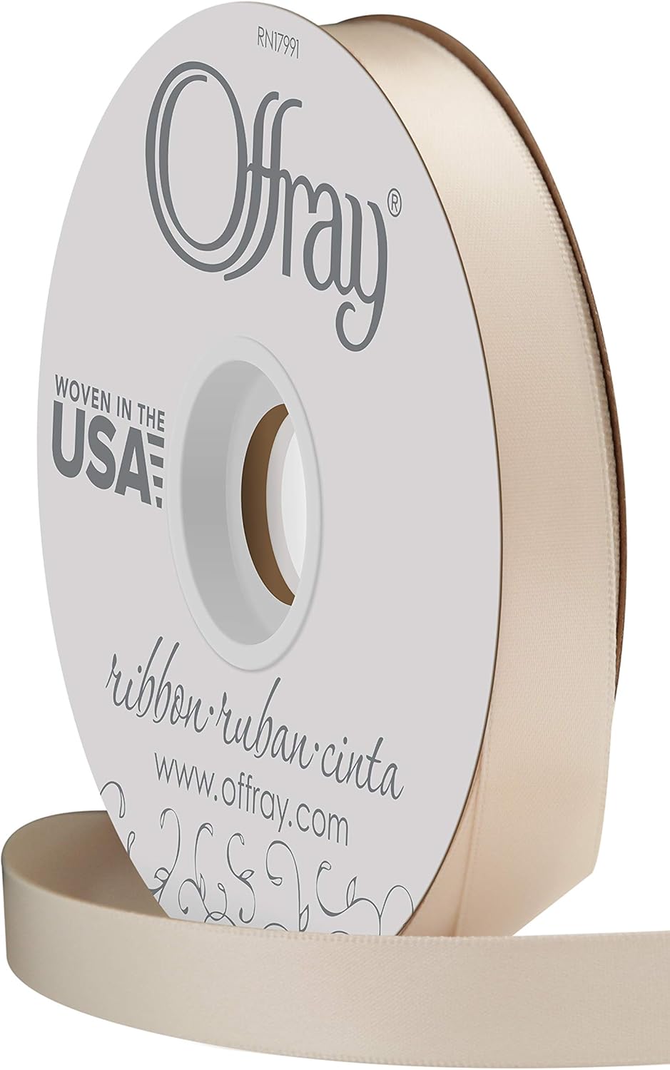 Offray Double Face Satin Craft Ribbon, 5/8-Inch Wide by 50-Yard Spool ...