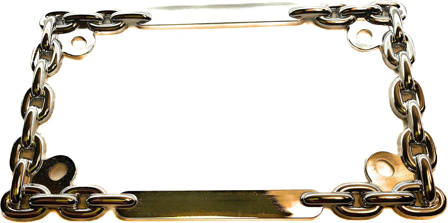 Hardcore Chrome Chain Motorcycle License Plate Frame for