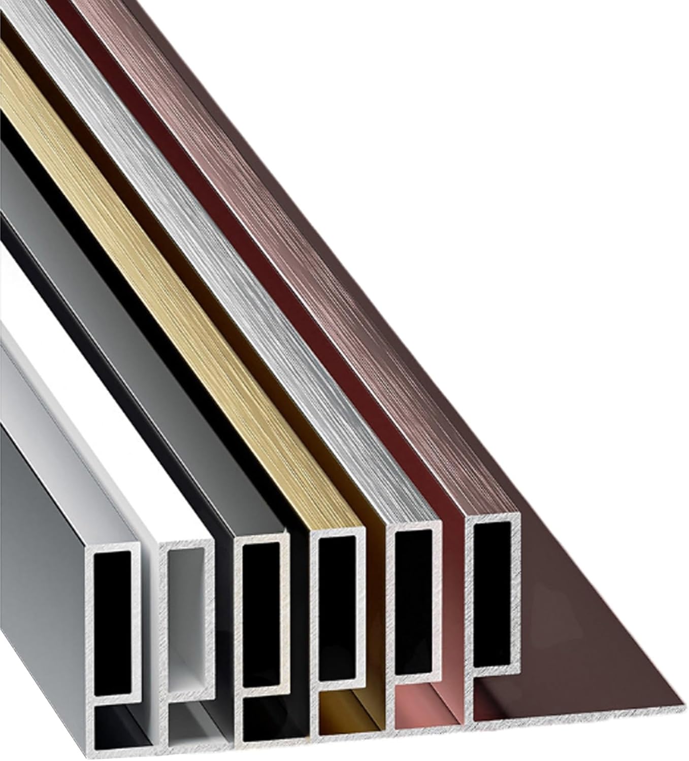 39" Aluminium Transition Strips, Floor Molding for Vinyl & Laminate Flooring, Gap Trim for Tiles & Planks, Silver, 50x400mm (2.4x15.7in)