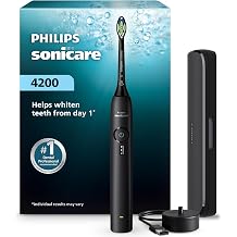 Philips Sonicare 4200 Rechargeable Electric Toothbrush, 1 Brush Head, Black