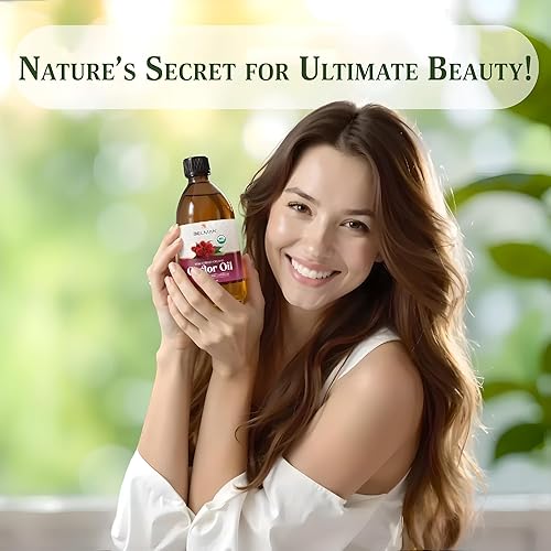 Miniatura 6 de Aceite de ricino orgánico prensado en frío sin refinar (botella de vidrio de 16.2 onzas), certificado por USDA, aceite de ricino 100% puro y