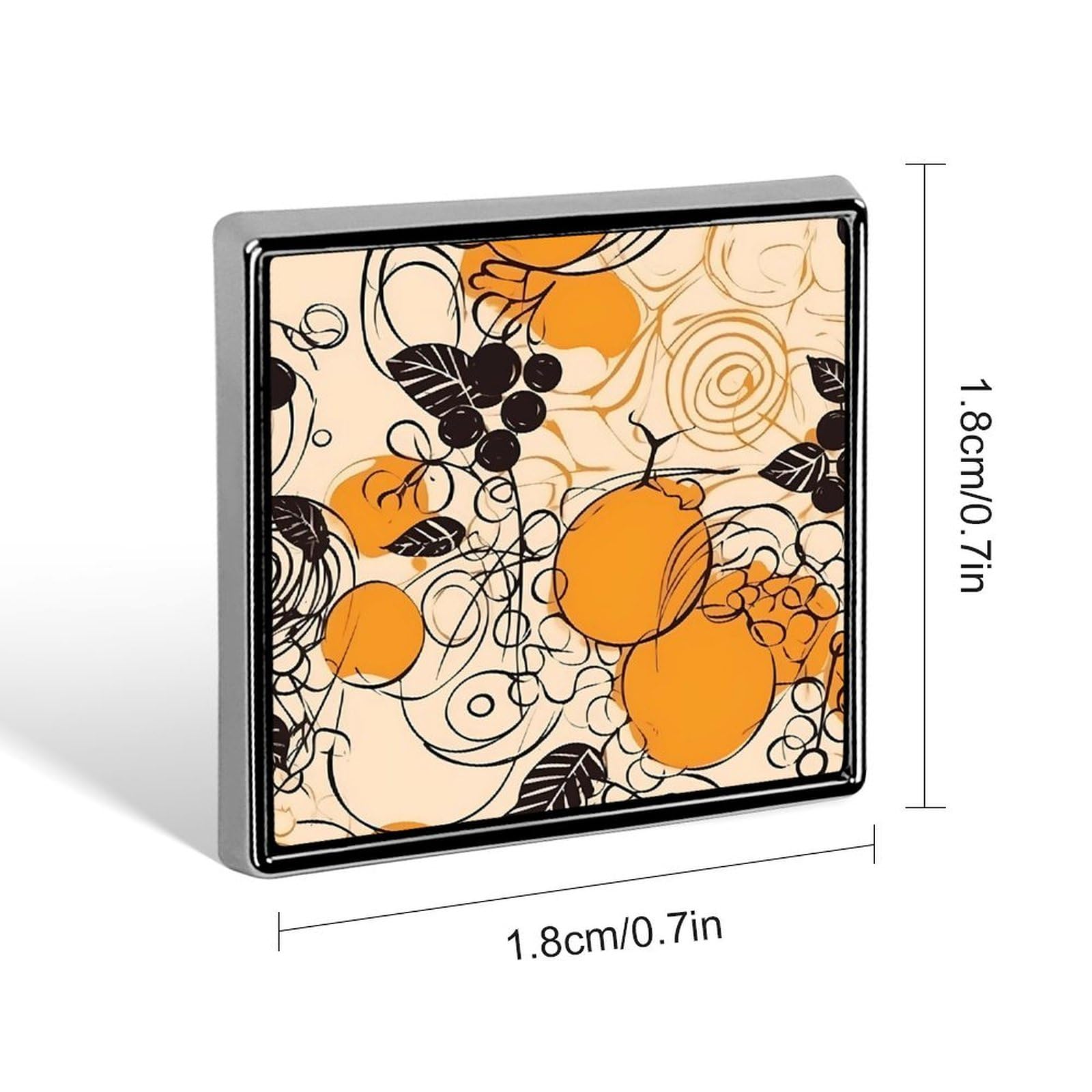 Square Lapel Pins Square Brooceh Badge for Backpacks Or LapelsYellow Pattern Lapel Accessory