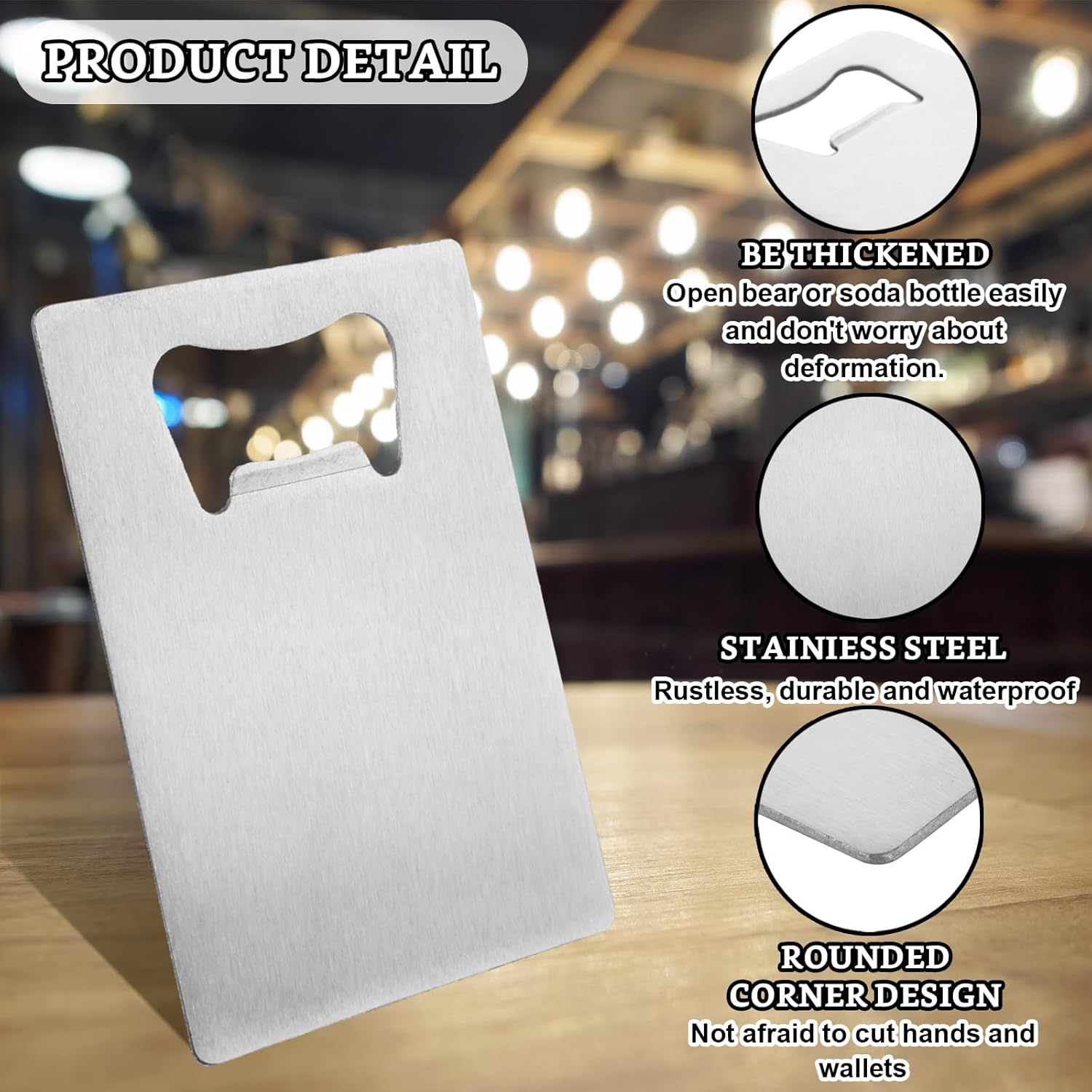 ABuff 60PCS Credit Card Bottle Opener Stainless Steel Beer Bottle Opener for Wallet Pocket, Pocker Cap Openers for Wedding Party Groomsmen Bridesmaid Gifts