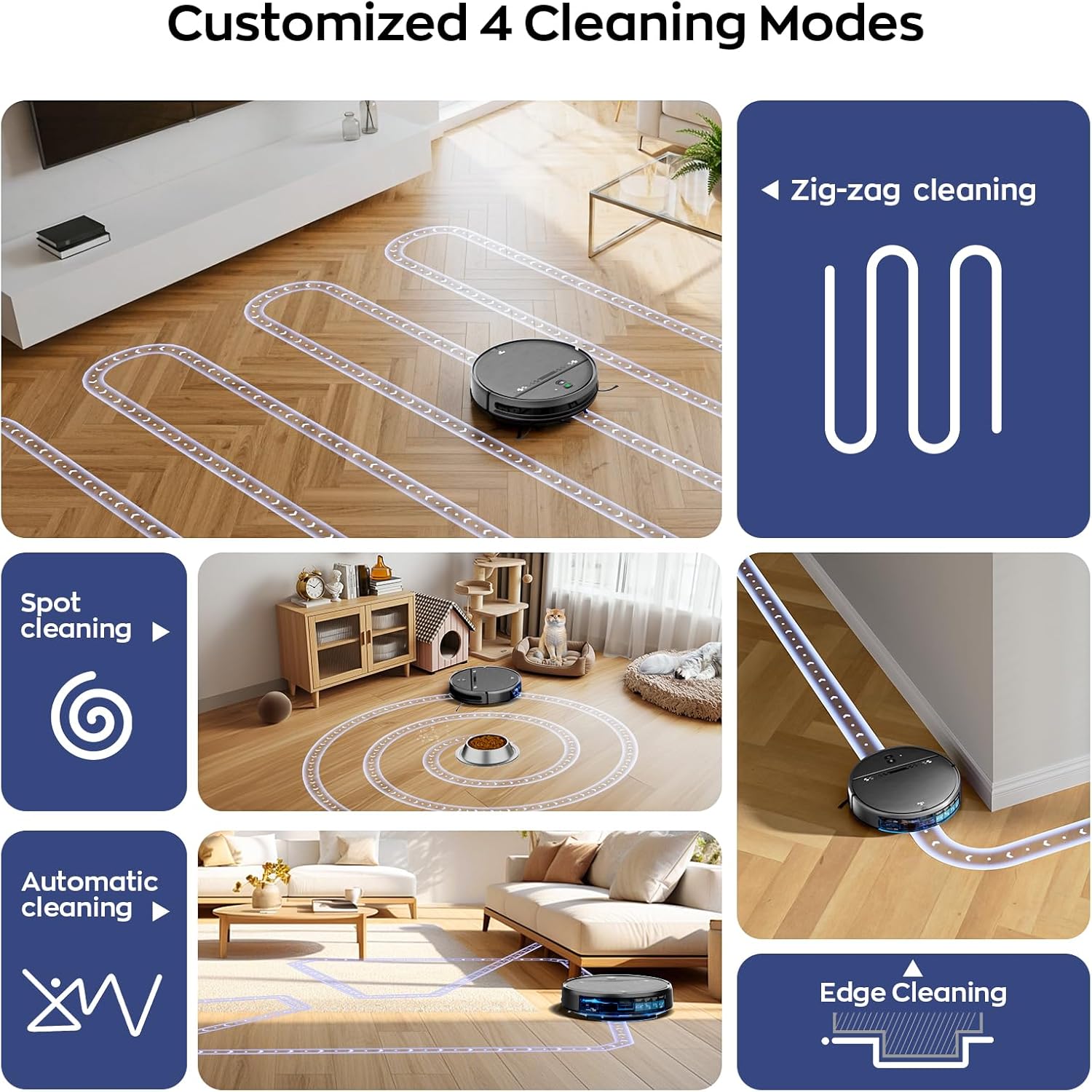 MANVN Robot Vacuum: Four Cleaning Modes