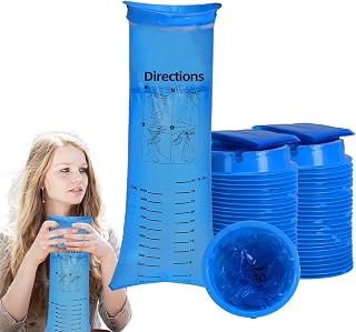 Jointown Vomit Bags Disposable, 50 Pack Emesis Bags Disposable Barf Bags Throw Up Bags, Nausea for Travel Motion Sickness, Vomit Bags for Car, Aircraft, Kids, 1000ml