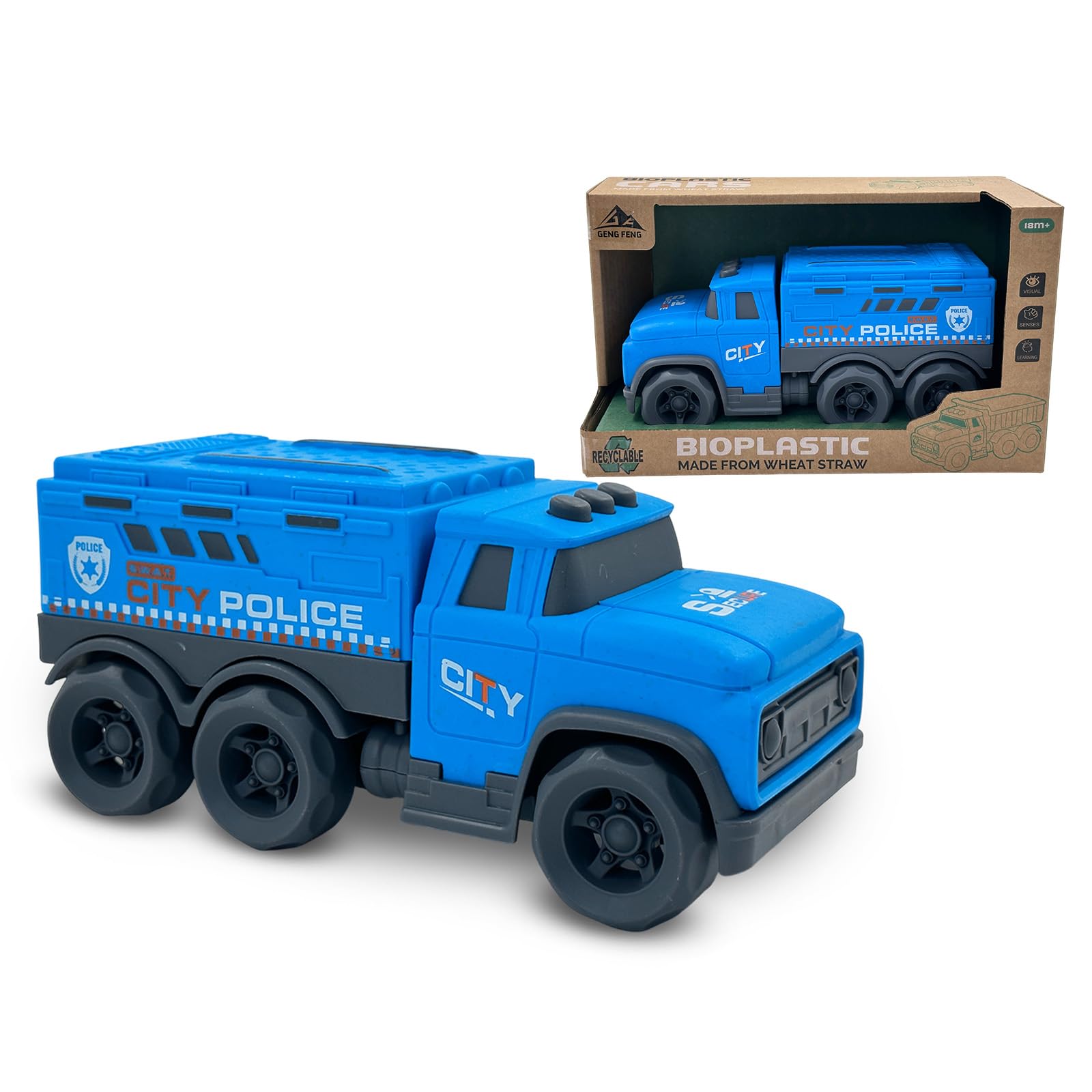 Cicili Police Car Toy-8.27 Inch Truck Toy Cars for Kids-Durable Police Truck Toy-Christmas Easter Birthday Gifts for 2-6 Boys & Girls