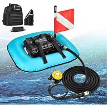 Portable Rechargeable Diving Ventilator, Tankless Scuba Diving System Underwater Breathing Device, 52L/Min, 50-70min Endurance, Diving Equipment Blue-1Battery