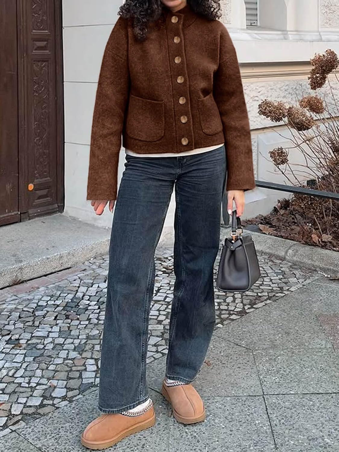 Cicy Bell Womens Chunky Knit Cardigan Sweaters Button Down Mock Neck Open Front Jacket Winter Casual Outerwear with Pockets - Image 6