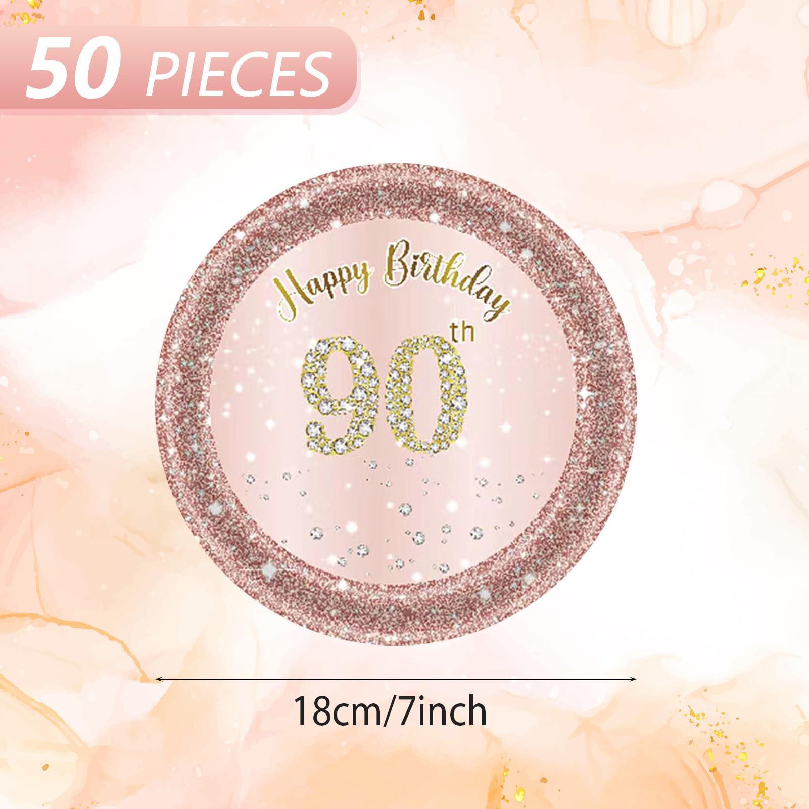 Fitoyplak 90th Birthday Decorations,50Pcs 7