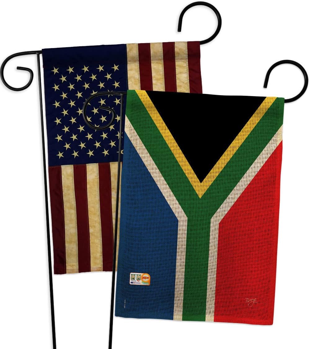 Nationality South Africa Garden Flags Pack Regional Nation International World Country Particular Area USA Vintage Applique Small Decorative Gift Yard House Banner Double-Sided US Made 13 X 18.5