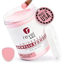 Revel Nail Universal Acrylic and Dip Powder, Salon Pro Size 16 oz 453 g Refill Jar for Overlays and Extensions, Intense Pink, Made in USA