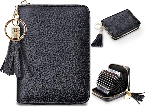 Billetera pequeña para tarjetas de crédito para mujeres RFID con purpurina linda portadora de tarjetas de crédito carteras para mujeres