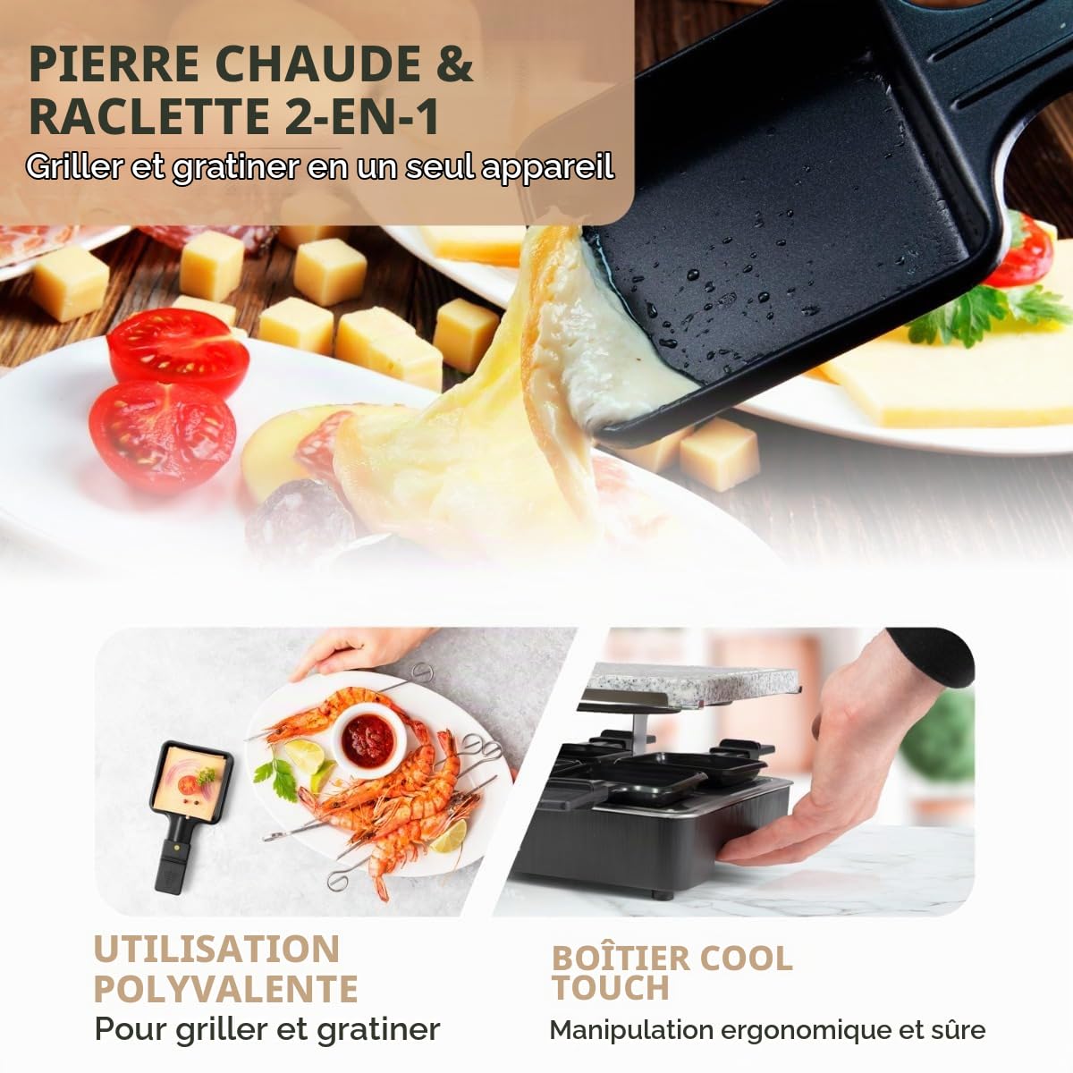 Clatronic RG3518 Raclette avec 8 Personnes