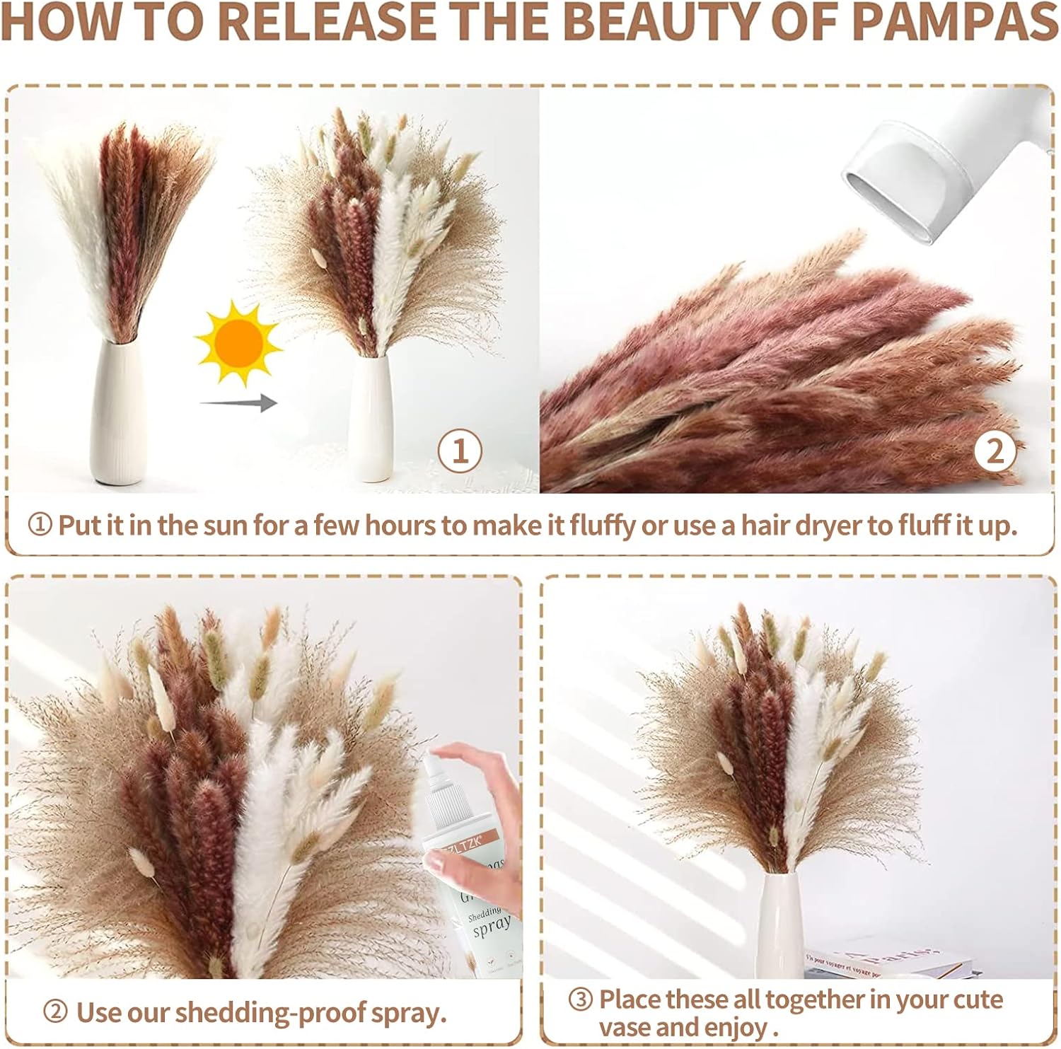 Buy 2 Pack Pampas Grass SheddingProof Spray with Fragrance Smell