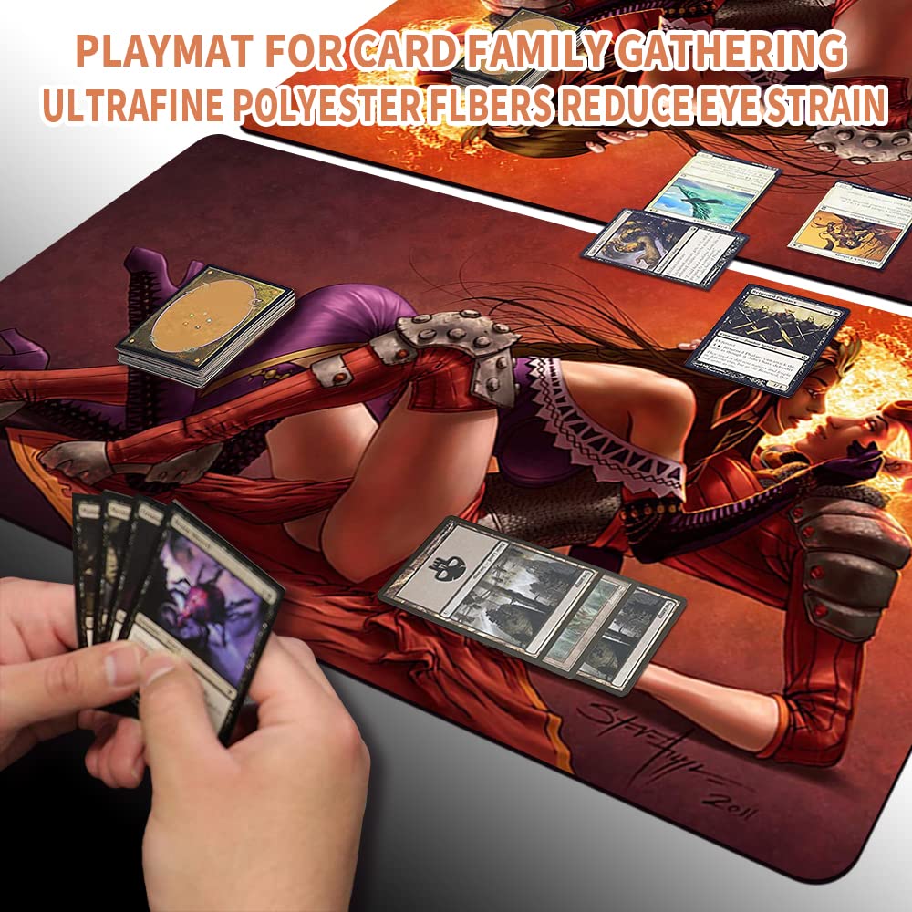 Four Leaves Liliana Vess e Chandra - Tappetino da Gioco MTG con Borsa Impermeabile, Playmate Table Mat, Mouse Pad per Supporto Combat