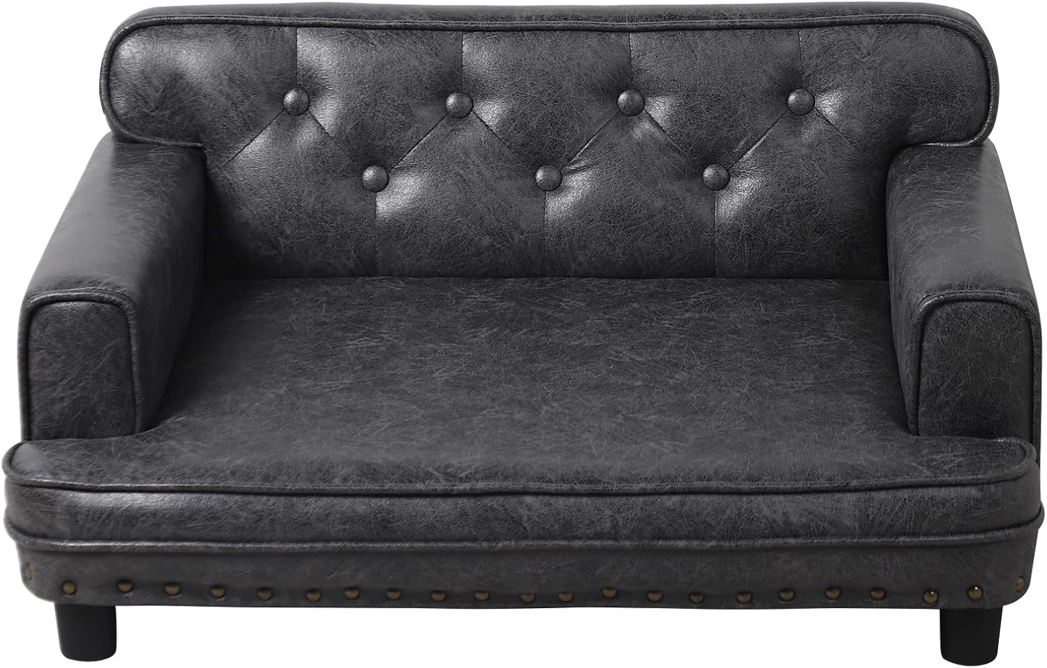 Dog Bed,Cat Bed,Dog Couch,Cat Couch,Puppy Bed,Pet Sofa,Pet Couch,Pet Bed for Cats, Wooden Frame and Suede Fabric,for Small Breeds Using (Grey)