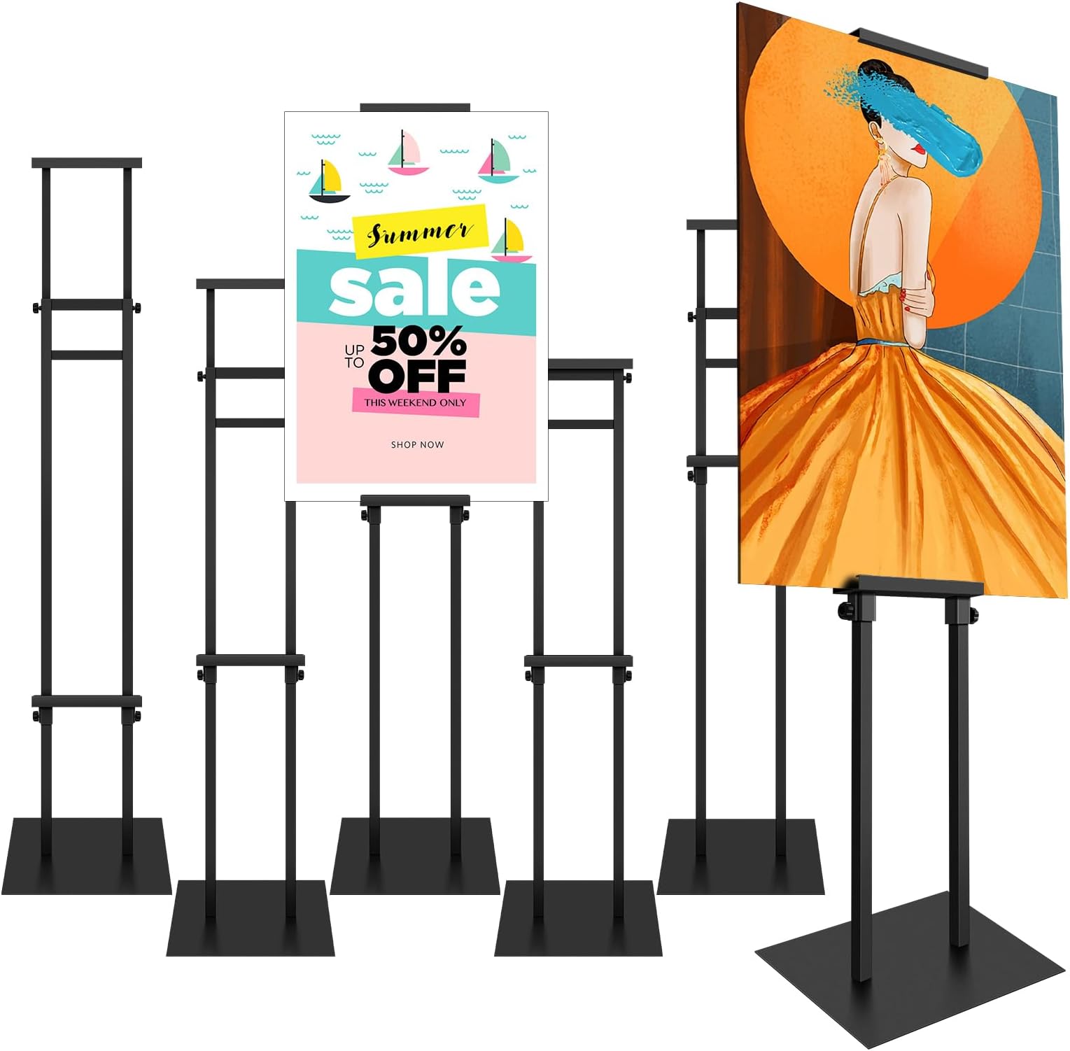 Amazon.com: 6 Pcs Poster Stand With Non Slip Mat Base Sign Stand ...