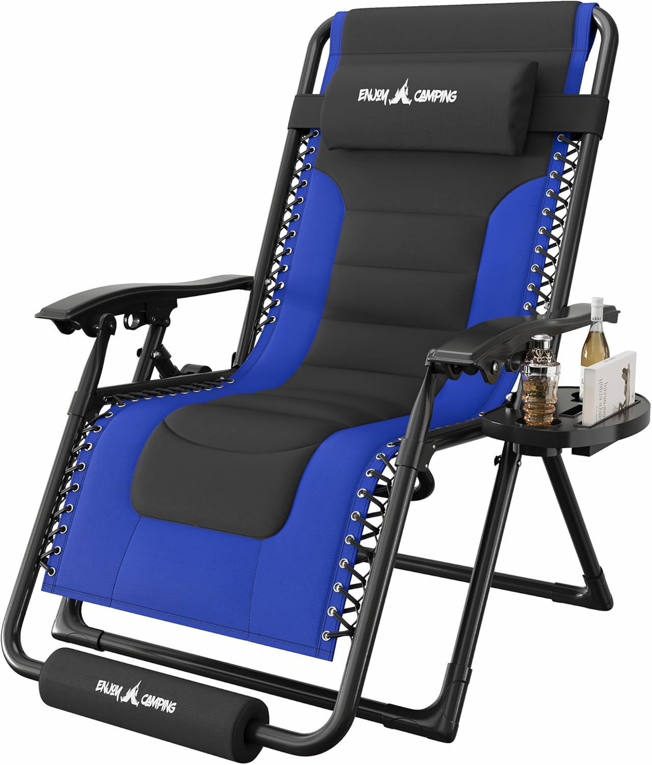 Amopatio XXL Oversized Zero Gravity Chair, 33" Width Padded Lounge Chairs for Outside, Folding Reclining Anti Gravity Chair for Patio Pool Porch Deck Beach, Red
