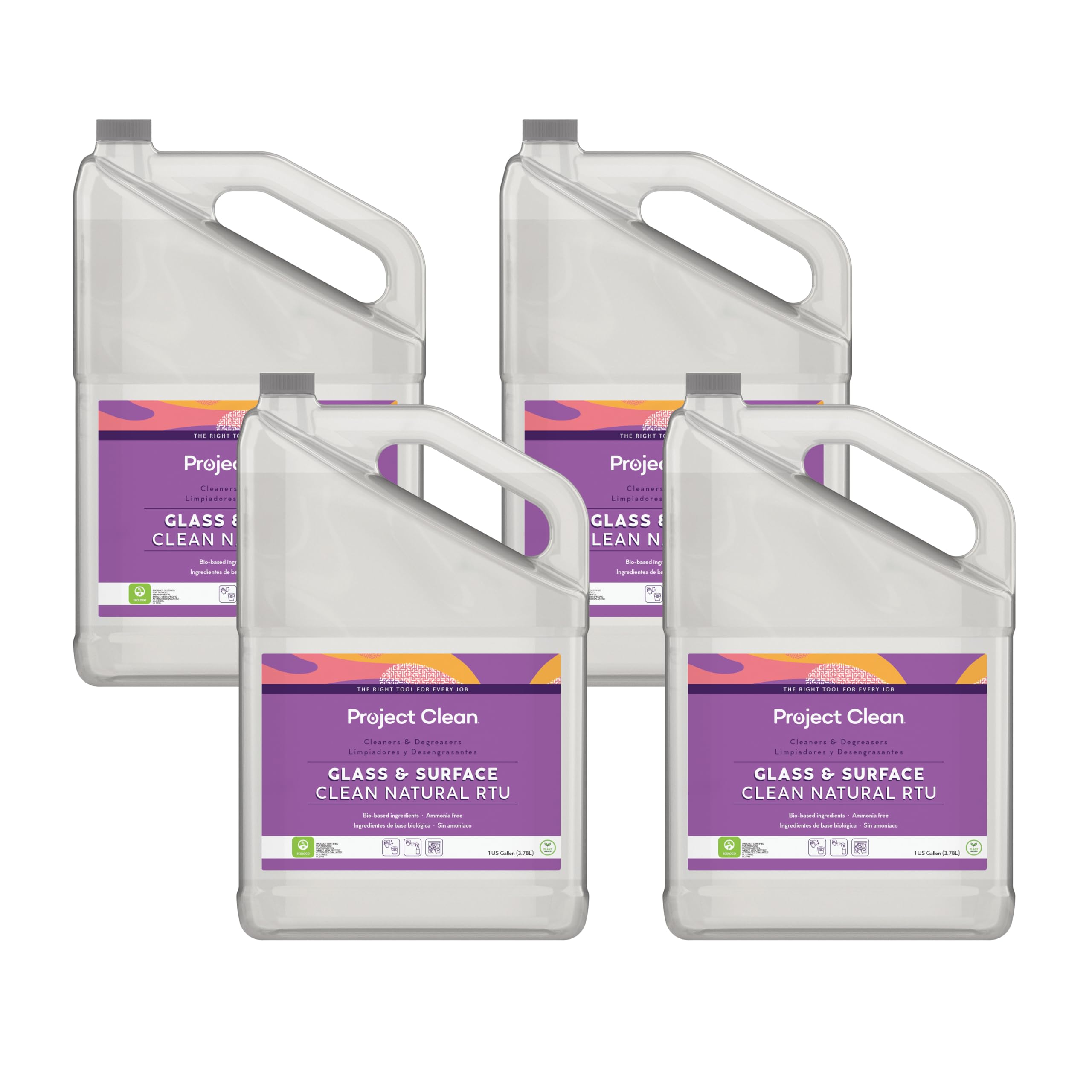 Project Clean Commercial Industrial Glass & Surface Clean, Non-Toxic Biodegradable Multi-Surface Cleaner Solution, ECOLOGO Certified (4)