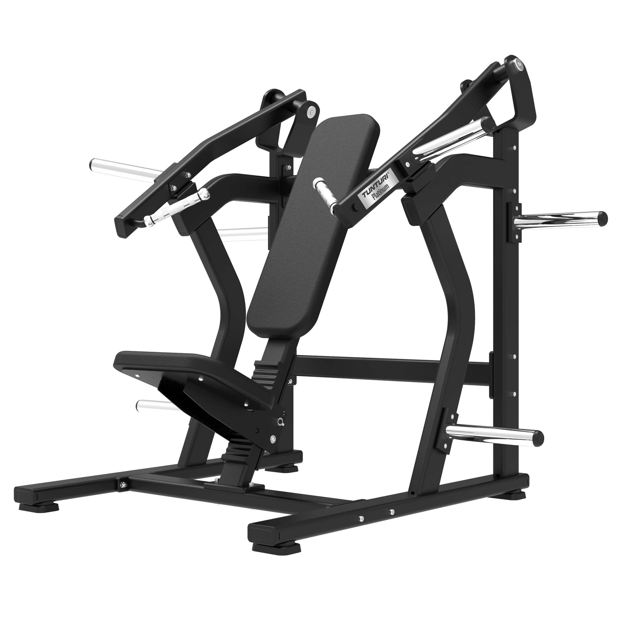 Tunturi Platinum Incline Chest Press Kraftstation – Fitnessmaschine für Brusttraining – Plate Loaded Homegym – 200 kg Maximales Gewicht – V-Serie