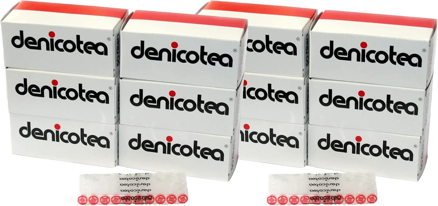 Denicotea Regular Crystal Filters - 50 Count - Pack of 12-600 Filters Total - Reduce Tar & Carcinogens - Will Not Affect Taste or Flavor - Reduce Staining of Skin - 10106