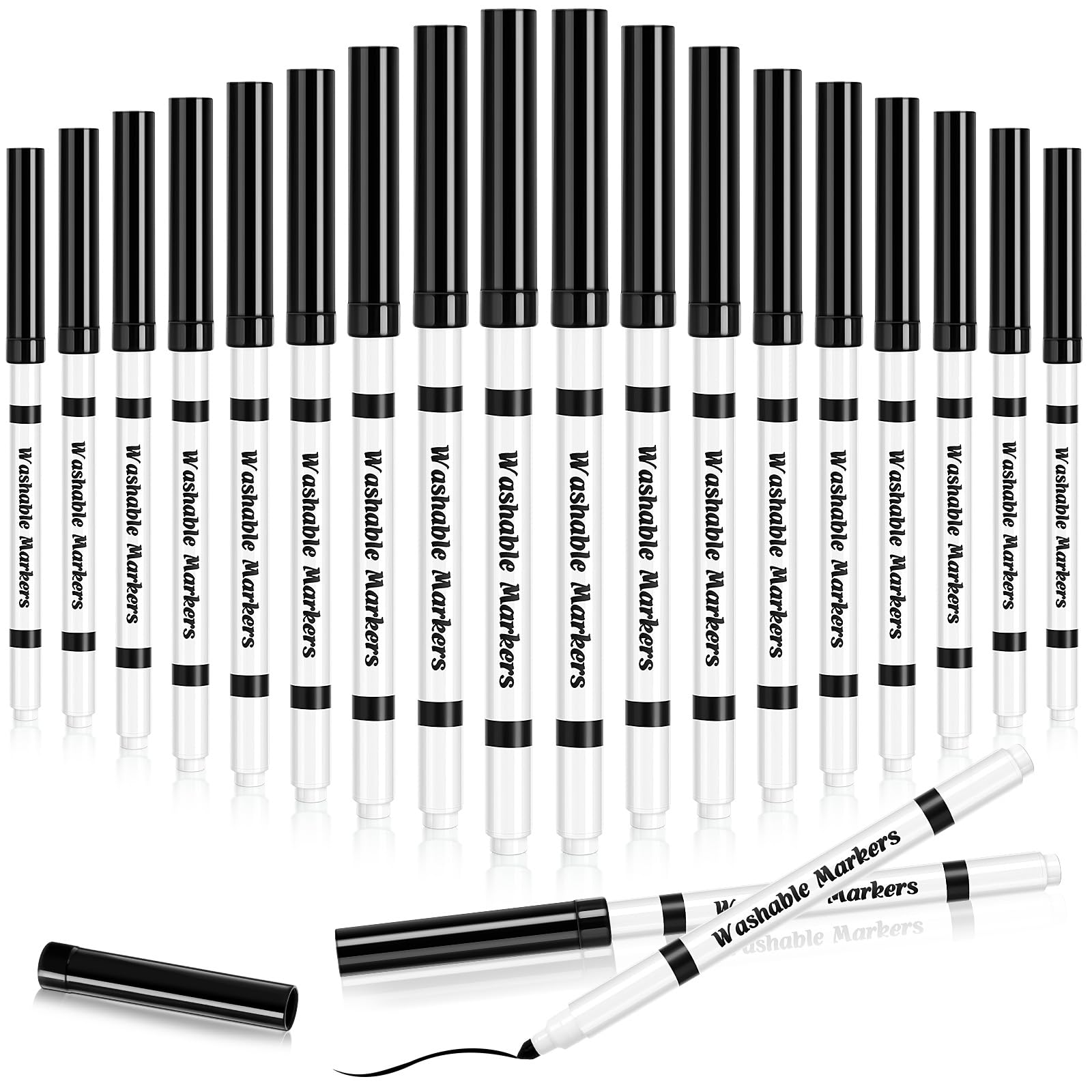 18 Pcs Line Washable Markers Bulk Black Fine Tip Markers Set Coloring Thin Tip Drawing Washable Pen for