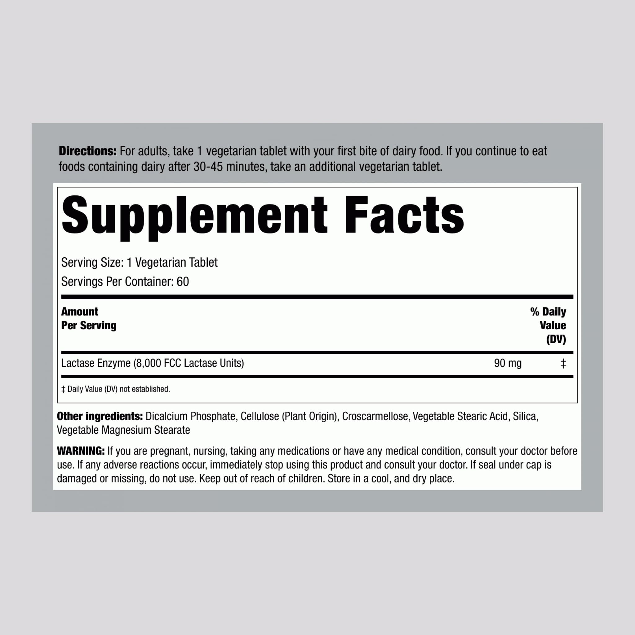 Piping Rock Fast Acting Lactase Enzyme | 8000 FCC | 60 Tablets — Amazon image 2